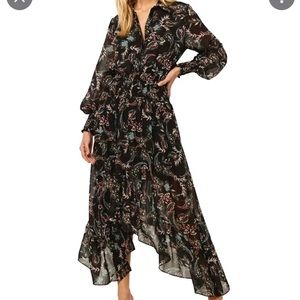 Misa Zahra Long Sleeve Floral Dress